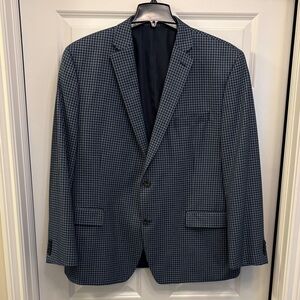 Michael Kors Men’s Classic Fit 48 R Navy Checkered Sport Coat Blazer New